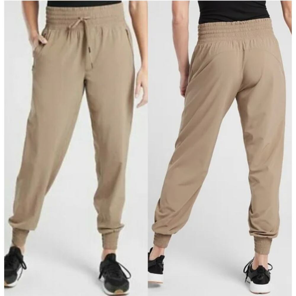 Athleta Neutral Tan Camden‎ Jogger Pants EUC Sz 2